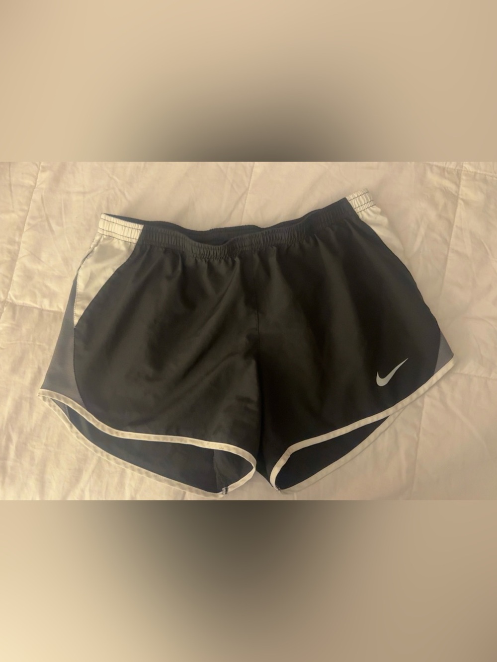 Nike Women's Black Athletic Shorts with White Trim